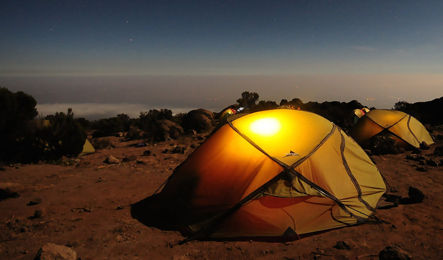image of tent under night sky